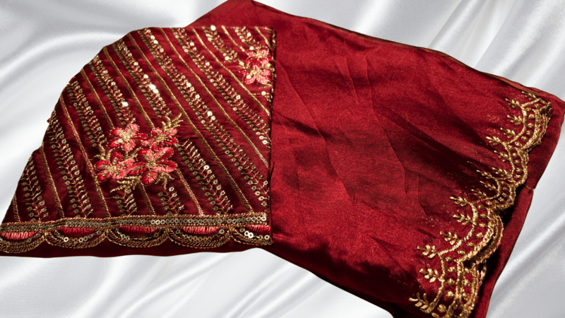 Roopvati Marble Designers Saree - Maroon