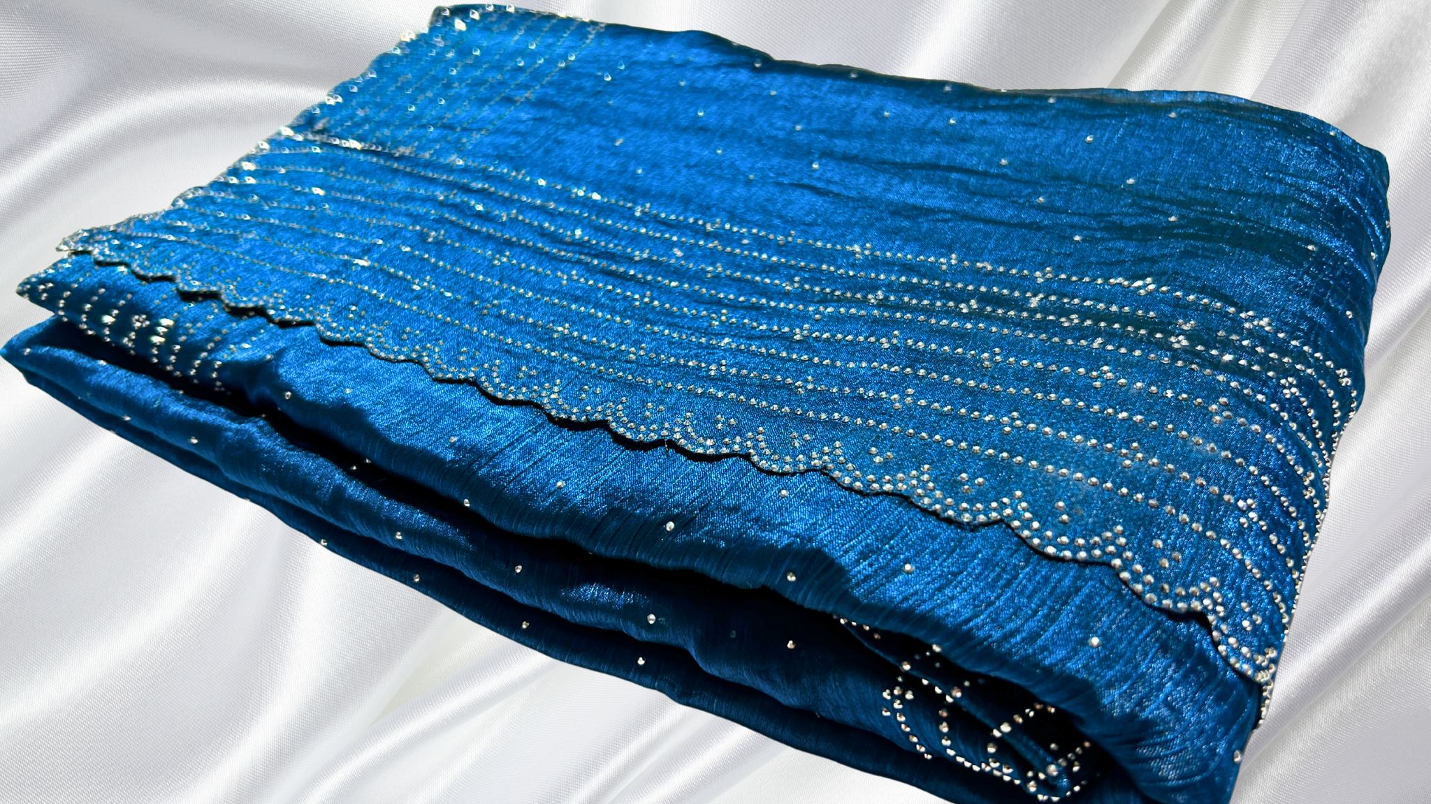 Darbar Space Silk Stone Work Designer Saree - Aqua Blue