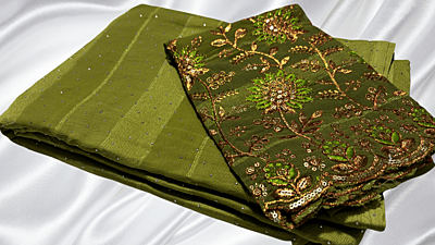 Swara Kundan Designer Saree - Leaf