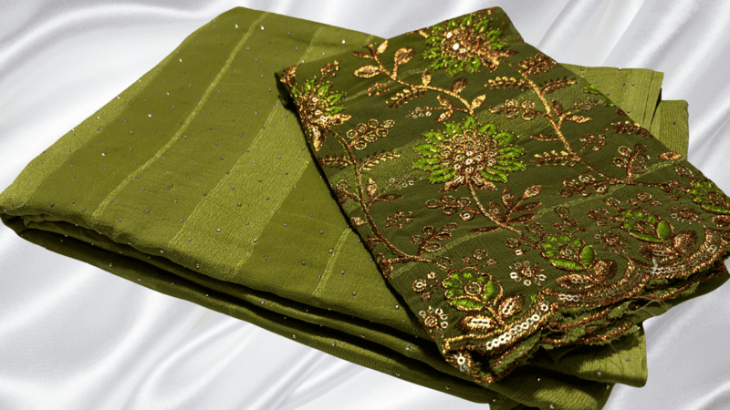 Swara Kundan Designer Saree - Leaf