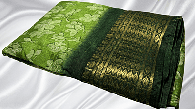 Bhagalpuri Floral Saree - Leaf