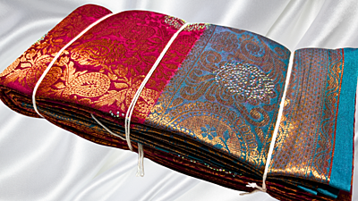 Sonata Wedding Stone Jari Saree - Rani Pink & Turquoise