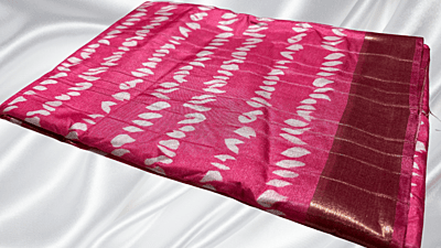 Kalankari Digital Silk Jari Saree - Pink