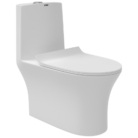 OPC-21211JPP Prime Siphonic One Piece Closet S Trap (9" Inch) With In Built Jet, Soft Close Seat Cover With Hinges, Fixing Accessories Set and Accessories Set, Cistern Fittings