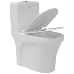 OPC-26111PP Cosmo Washdown One Piece Closet S Trap (9" Inch) With Soft Close Seat Cover, Hinges, Fixing Accessories Set and Accessories Set, Cistern Fittings