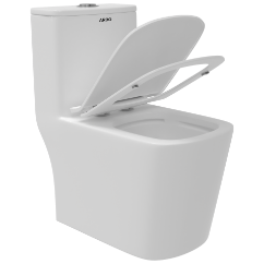 OPC-29212PP Lavish Siphonic One Piece Closet S Trap (12" Inch) With Soft Close Seat Cover With Hinges, Fixing Accessories Set and Accessories Set, Cistern Fittings
