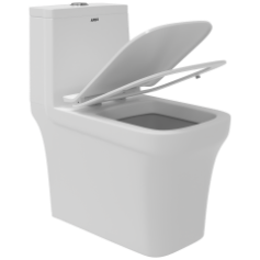 OPC-30121PP Neo Washdown One Piece Closet P Trap With Soft Close Seat Cover With Hinges, Fixing Accessories Set and Accessories Set, Cistern Fittings
