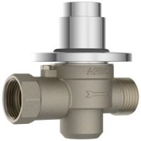 MP-5220 Metropole Forged Brass WC Flush Valve 32mm (1.25" Inch) With Exposed Shut Off Provision & Round Plate