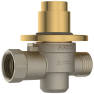 MP-GG-5221 Metropole Forged Brass WC Flush Valve 40mm (1.5" Inch) With Exposed Shut Off Provision & Round Plate (Glossy Gold)