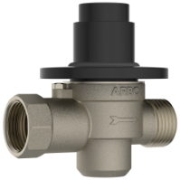 MP-MB-5221 Metropole Forged Brass WC Flush Valve 40mm (1.5" Inch) With Exposed Shut Off Provision & Round Plate (Matt Black)