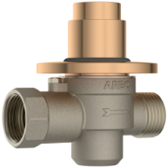 MP-RG-5220 Metropole Forged Brass WC Flush Valve 32mm (1.25" Inch) With Exposed Shut Off Provision & Round Plate (Rose Gold)