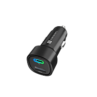Portronics 30 W Car Charger (Black) Type-C & USB Portronics 30 W Car Charger (Black) Type-C & USB
