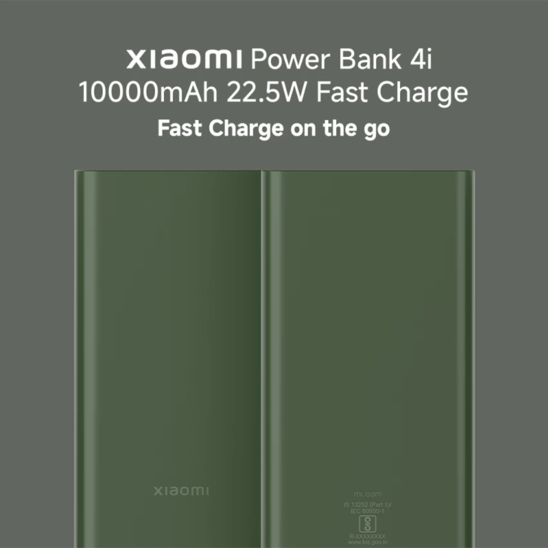 Xiaomi 4i 10000 mAh Power Bank 22.5w Green Xiaomi 4i 10000 mAh Power Bank 22.5w Green