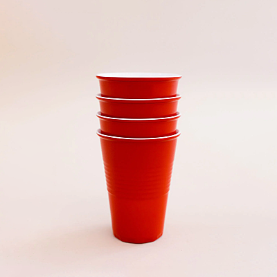 The Magic Balloons- Set of 30 Red Beer Pong Glasses 450ml Red Beer Pong Cups Durable and Reusable Red Party Glasses Perfect for Christmas, Holi, and Diwali.