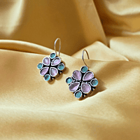 Roop Earrings- Sea Blue and Baby Pink Roop Earrings- Sea Blue and Baby Pink