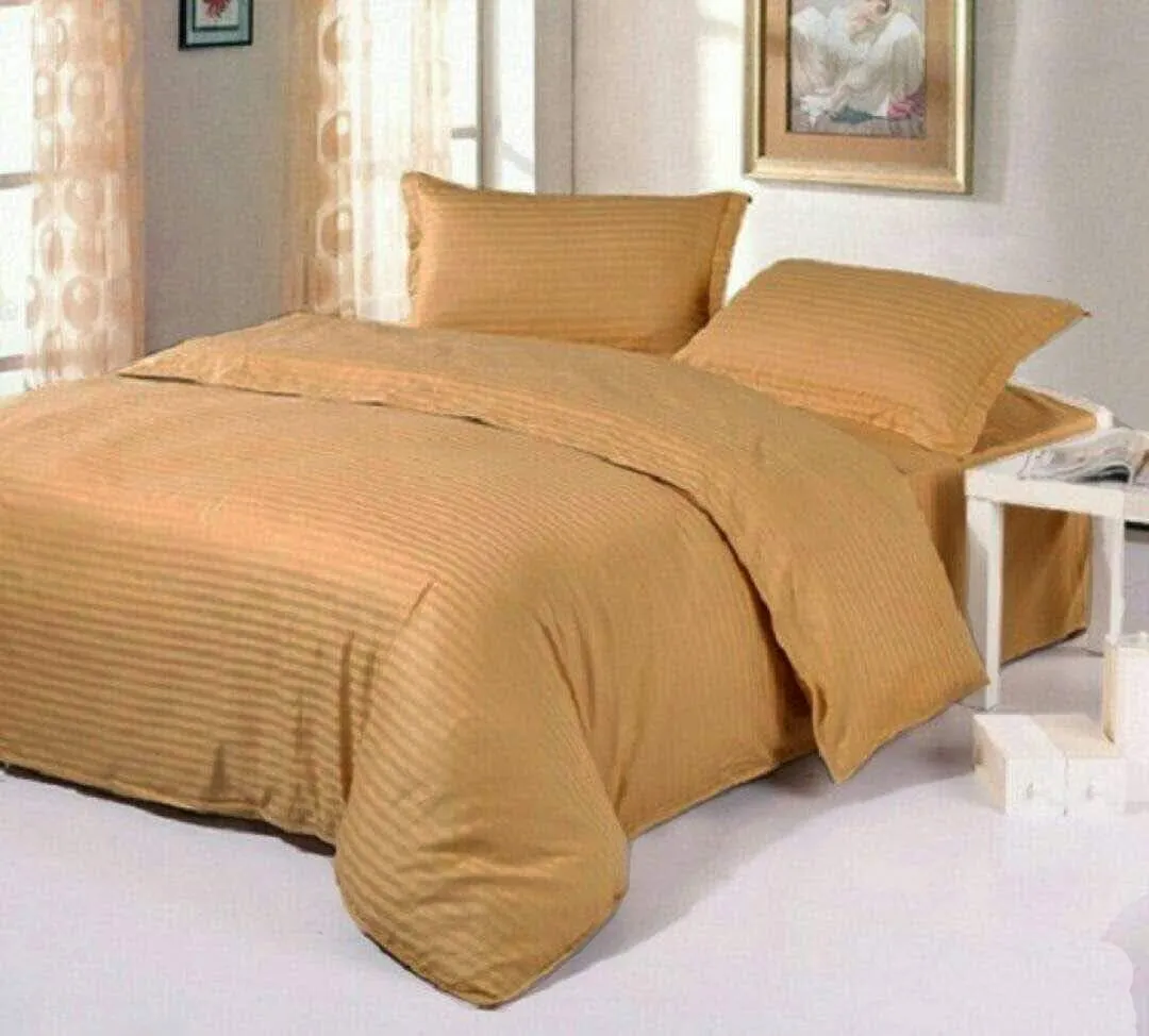 Sofrito Bedsheet Glace Cotton 300 TC - Striped - Sand Beige Sofrito Bedsheet Glace Cotton 300 TC - Striped - Sand Beige