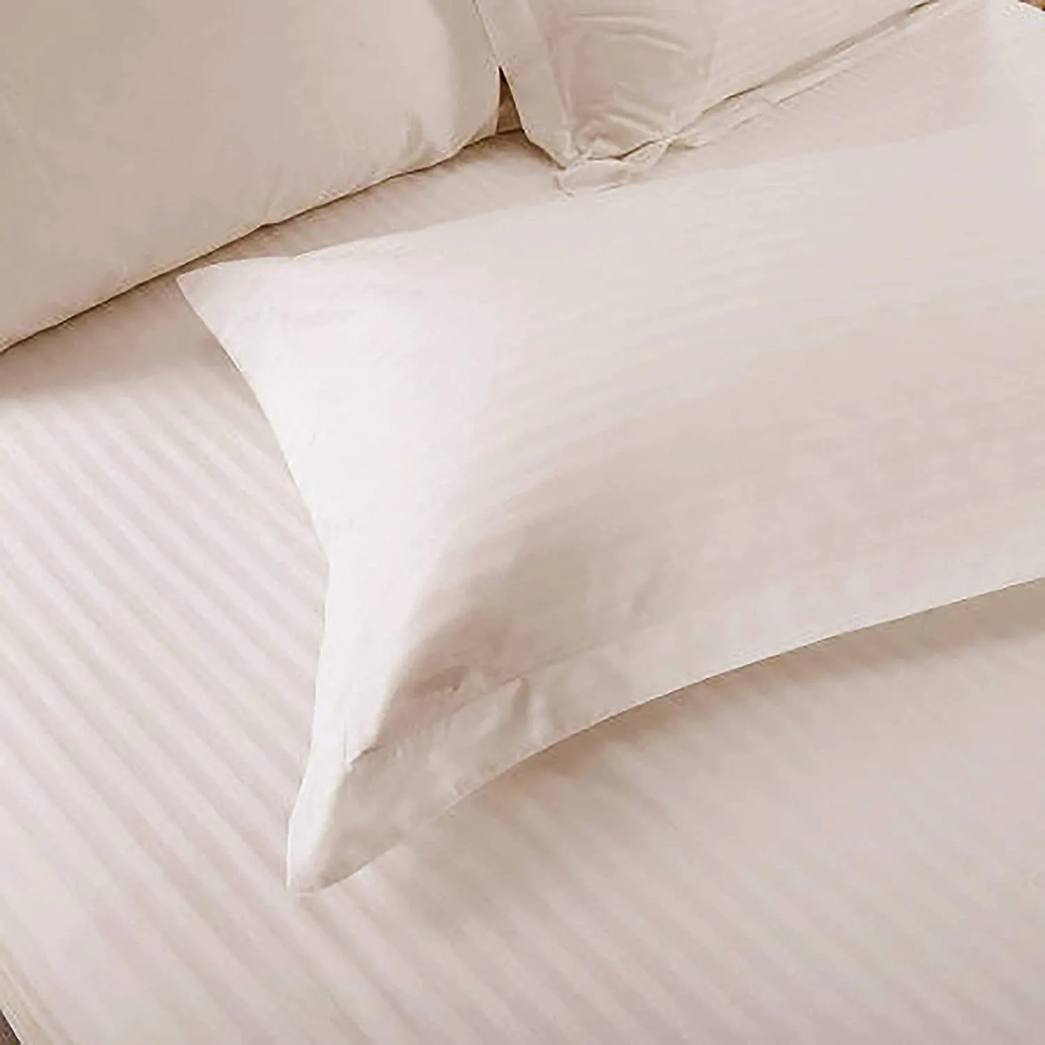 Sofrito Bedsheet (Fitted) Glace Cotton 300 TC - Striped - Mellow Mocha Sofrito Bedsheet (Fitted) Glace Cotton 300 TC - Striped - Mellow Mocha