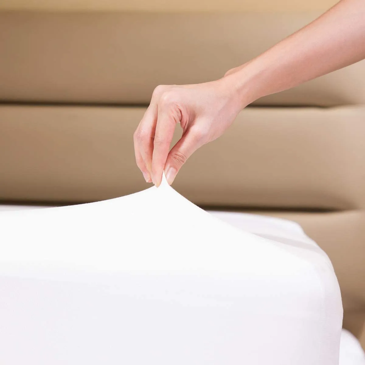 100% Cotton Fitted Bedsheet - 300 TC Percale - Plain - White 100% Cotton Fitted Bedsheet - 300 TC Percale - Plain - White