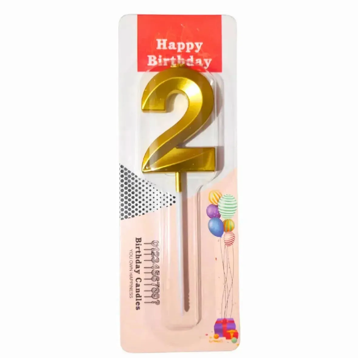 Number 2 Metallic Party Candle Number 2 Metallic Party Candle