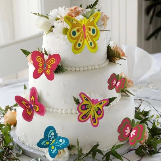 20 Pcs Multi Color and Design Butterfly Topper 20 Pcs Multi Color and Design Butterfly Topper