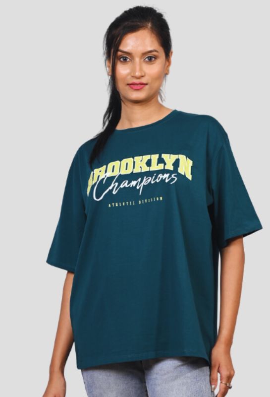BROOKLYN TEAL GREEN LOOSE FIT T-SHIRT