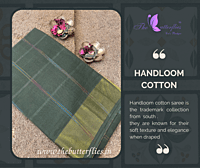 Handloom cotton SAREE paired with contrast blouses LMSSHCS13986 Handloom cotton SAREE paired with contrast blouses LMSSHCS13986