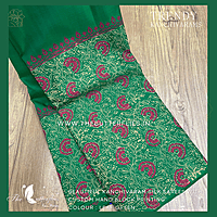 HAND PAINTED PURE KANCHIVARAM SOFT SILK SAREE  CUSSSIL23503