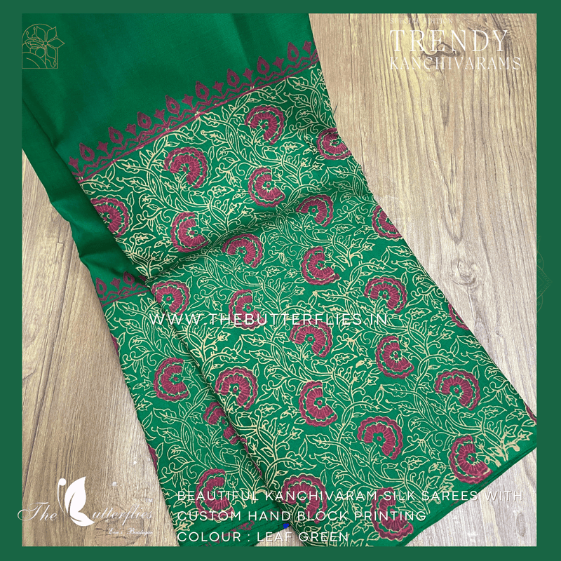 HAND PAINTED PURE KANCHIVARAM SOFT SILK SAREE  CUSSSIL23503