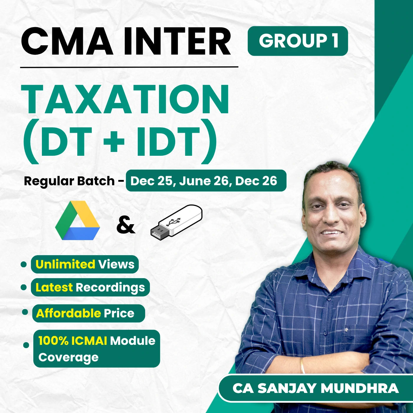 CMA Inter Taxation (Group 1) By CA Sanjay Mundhra CMA Inter Taxation (Group 1) By CA Sanjay Mundhra