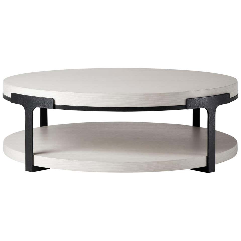 Vikinterio Dortu Round cocktail table with oak alpine top and metal base Vikinterio Dortu Round cocktail table with oak alpine top and metal base