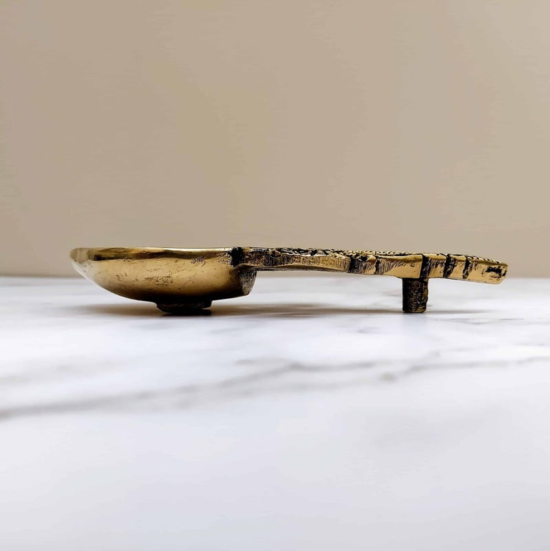 Brass Aarti Spoon - 5.8 inch Length | Ritual Essential Brass Aarti Spoon - 5.8 inch Length | Ritual Essential
