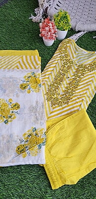 "Lehariya" Foil Print Suit Set