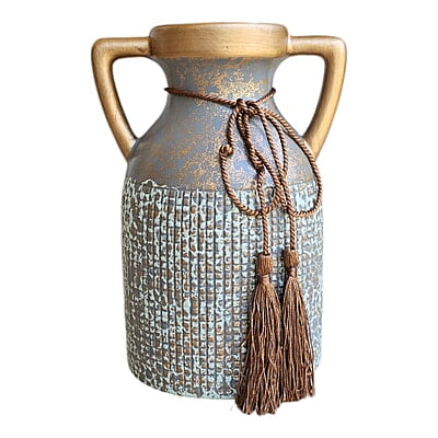 Golden antique vase double handle