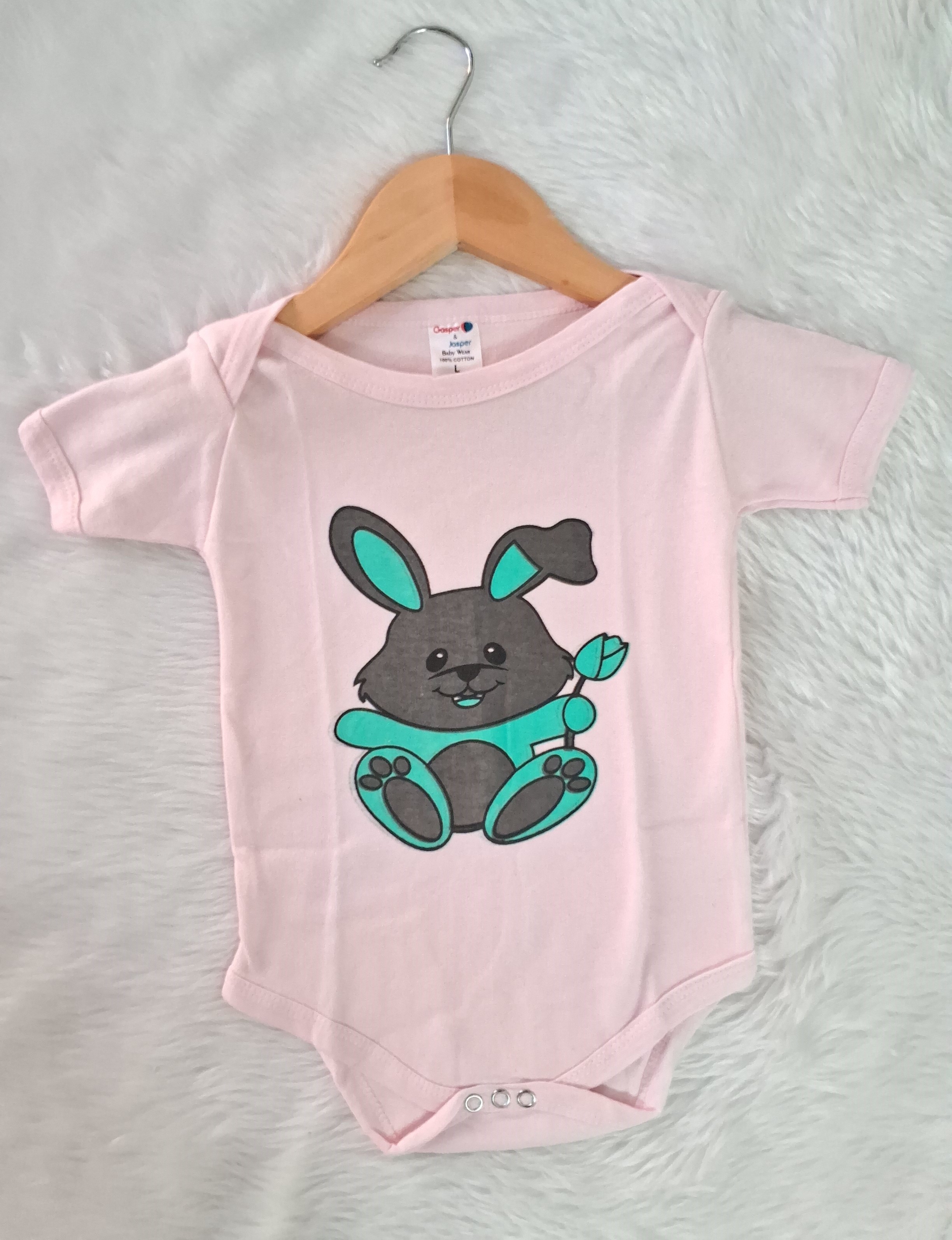 Cotton Romper - Pink Rabbit Cotton Romper - Pink Rabbit