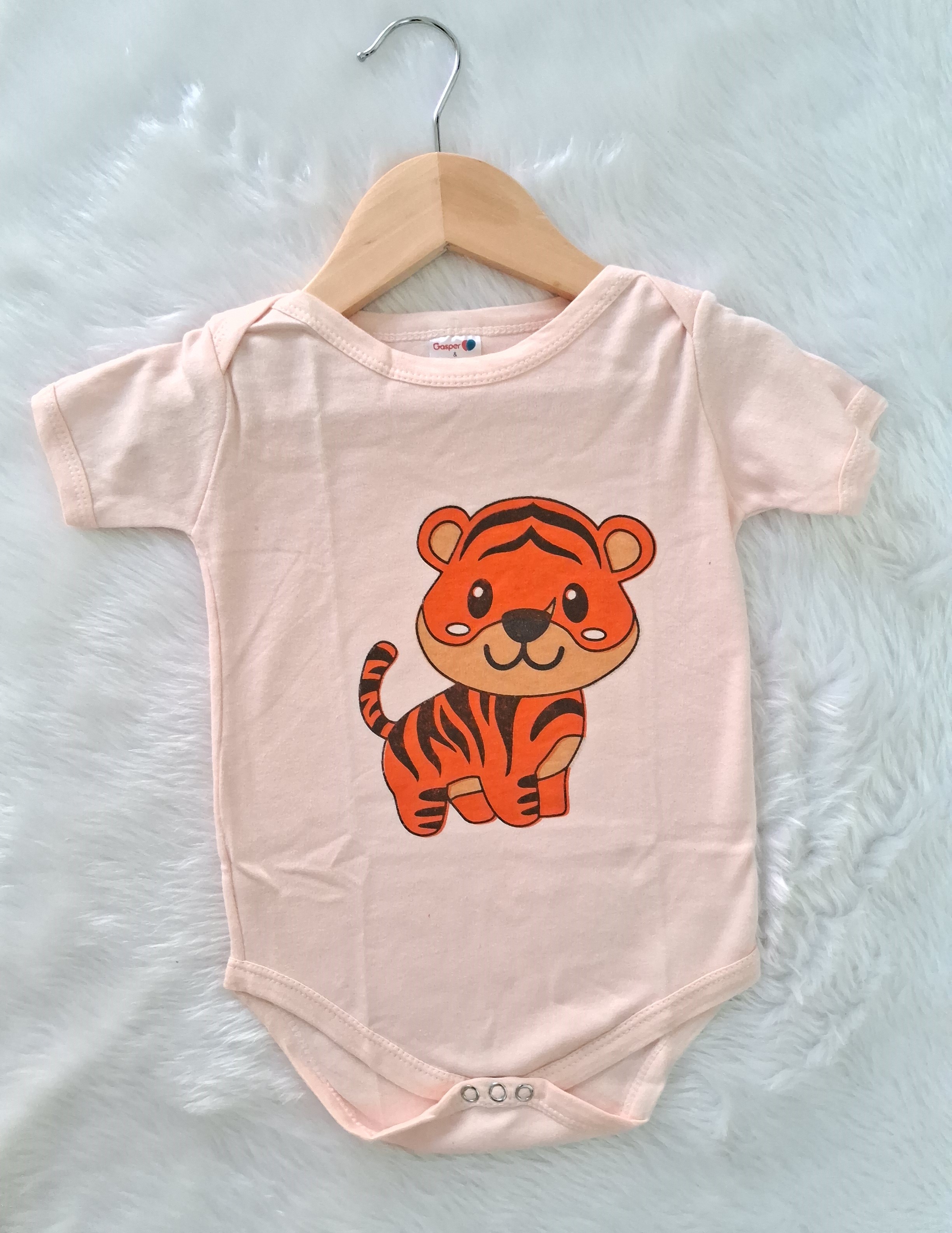 Cotton Romper - Orange Tiger Cotton Romper - Orange Tiger