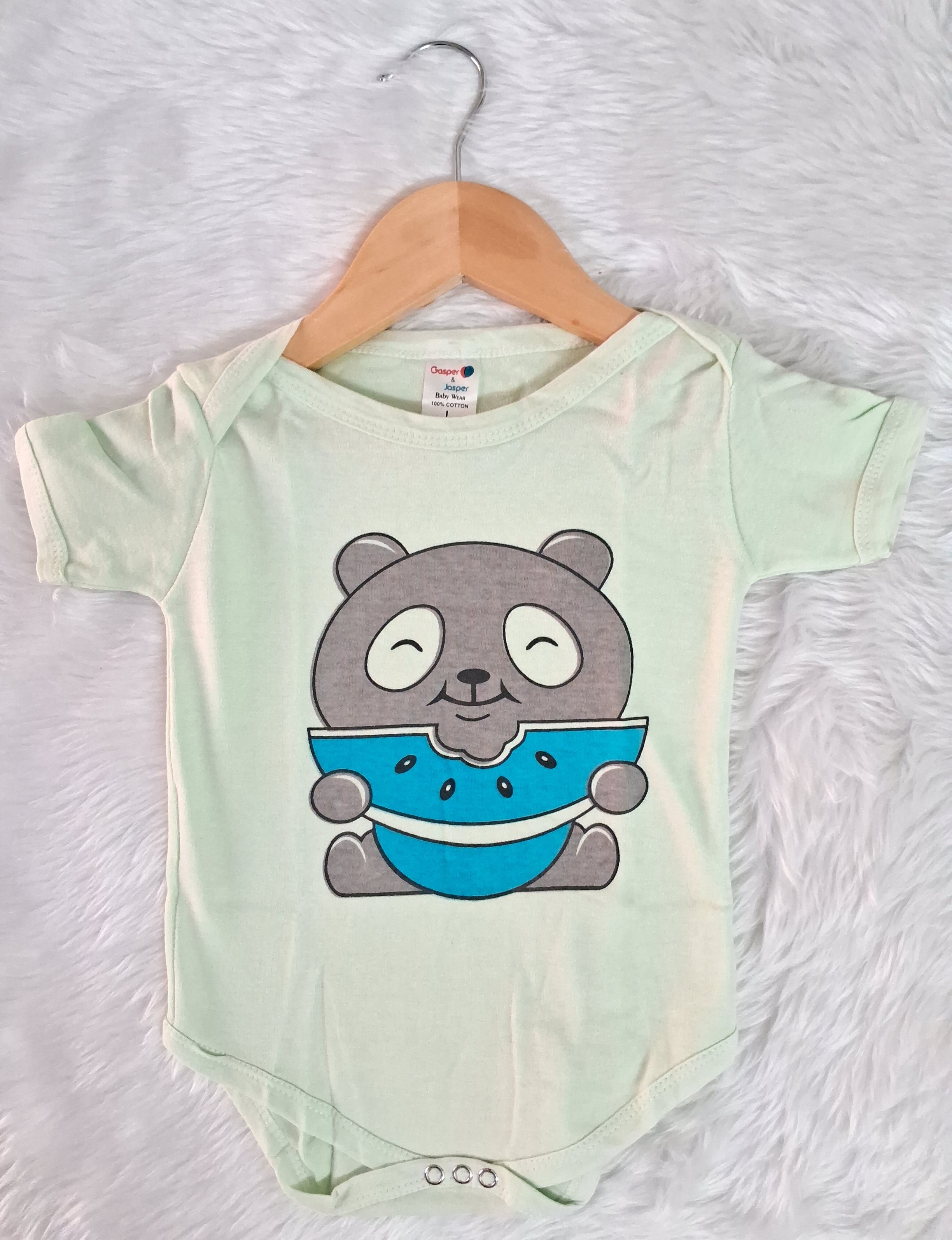 Cotton Romper - Green Panda Cotton Romper - Green Panda