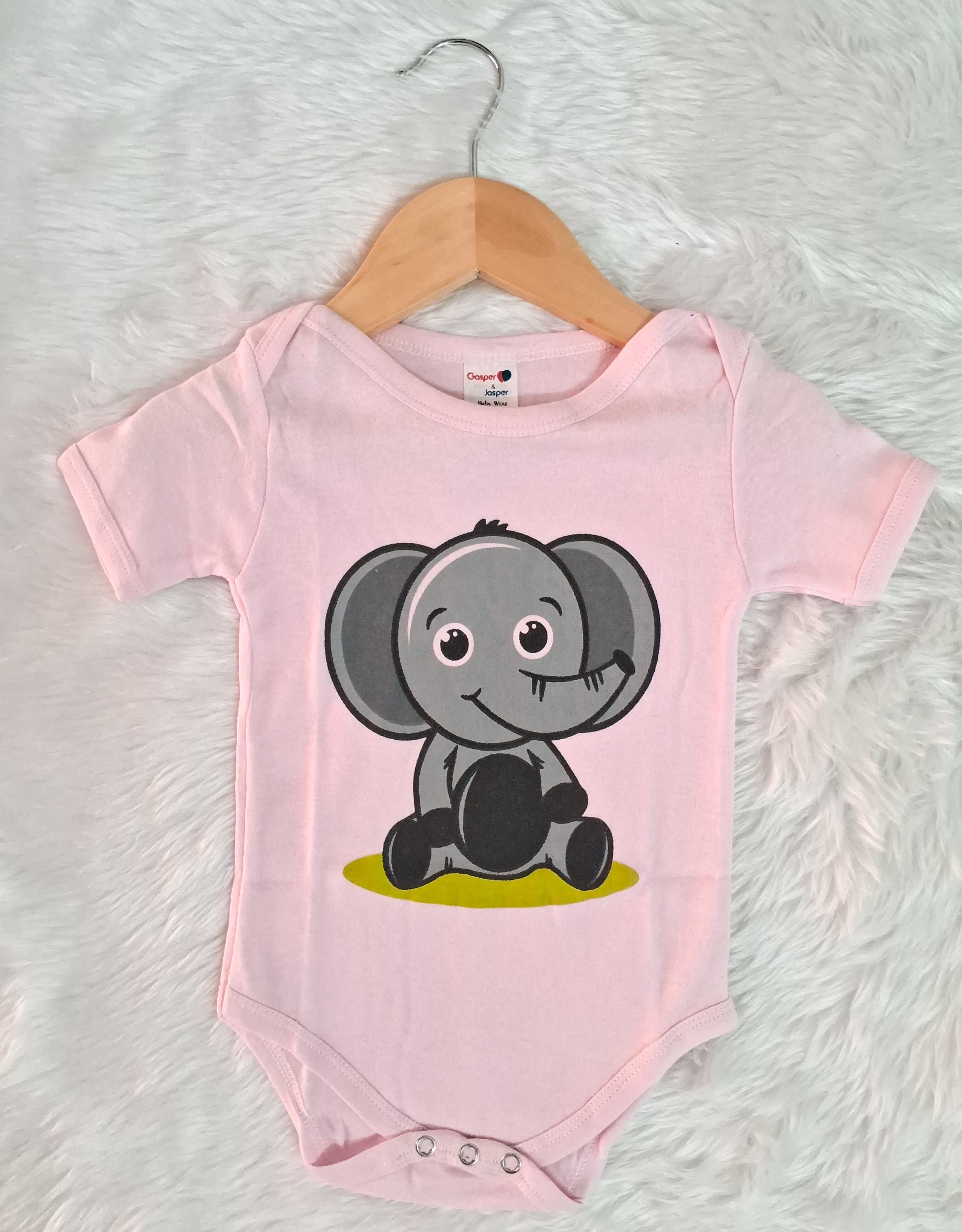 Cotton Romper - Pink Elephant Cotton Romper - Pink Elephant
