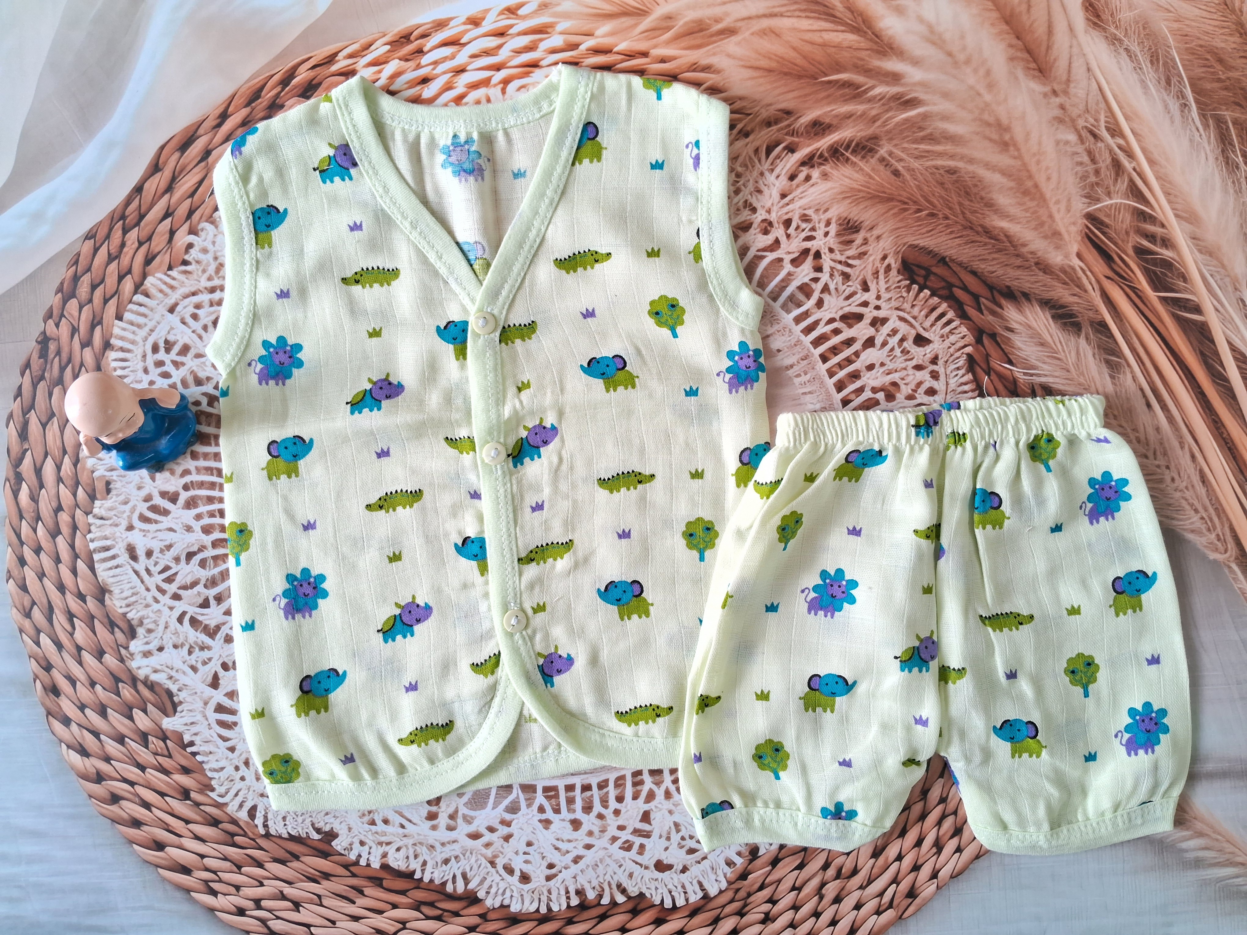 Muslin Jabla Set - Green Crocodile Muslin Jabla Set - Green Crocodile