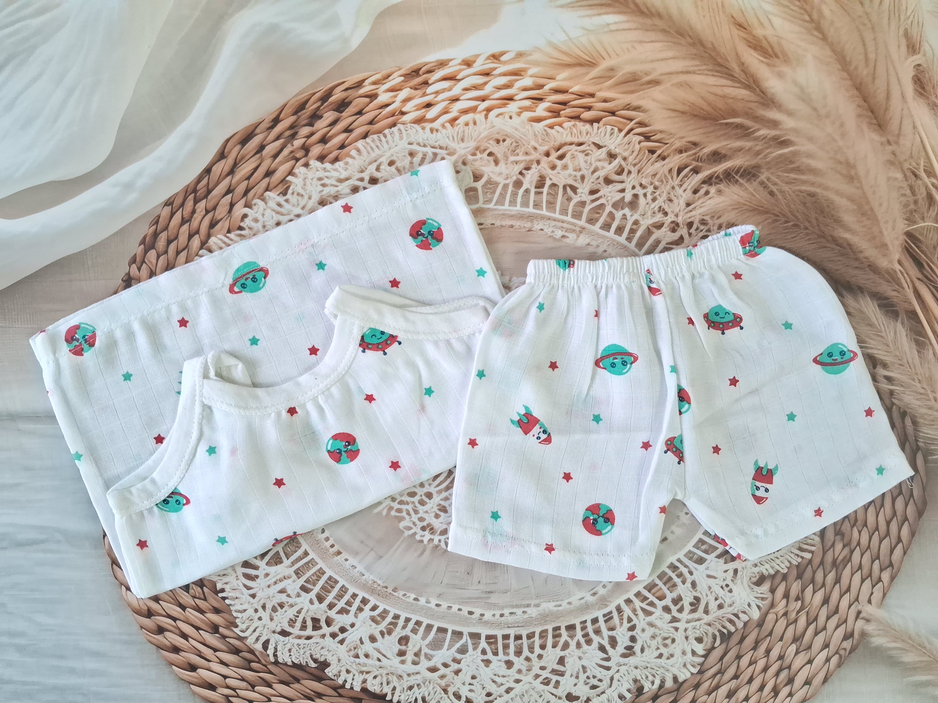 Muslin Jabla Set - White Alien -Knot Type Muslin Jabla Set - White Alien -Knot Type