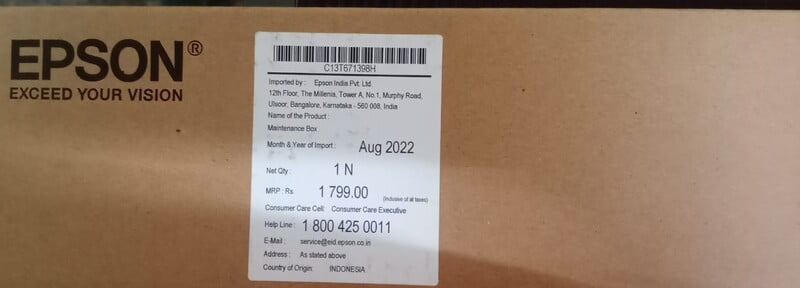 Epson Maintenance Box WF - C20600/M21600/C20750 Epson Maintenance Box WF - C20600/M21600/C20750