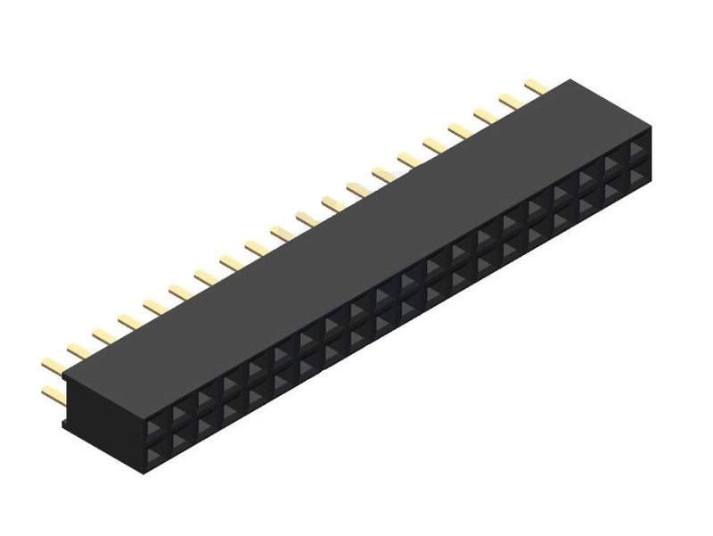 2.54mm 2×20 Pin Female Double Row Header Strip (Pack of 5)