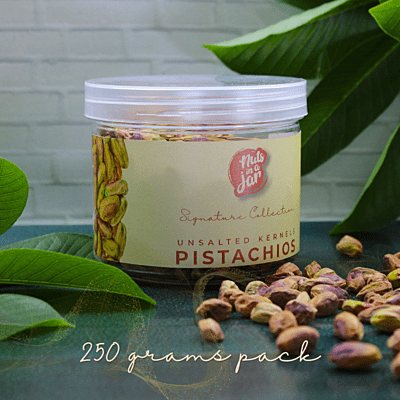 Nuts in a Jar Unsalted Pistachio Kernels Signature Collection 250 Grams Nuts in a Jar Unsalted Pistachio Kernels Signature Collection 250 Grams