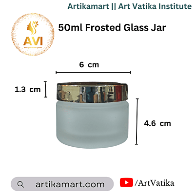 Glass Container 50ml Frosted Jar + GOLD Cap + White Seal Glass Container 50ml Frosted Jar + GOLD Cap + White Seal
