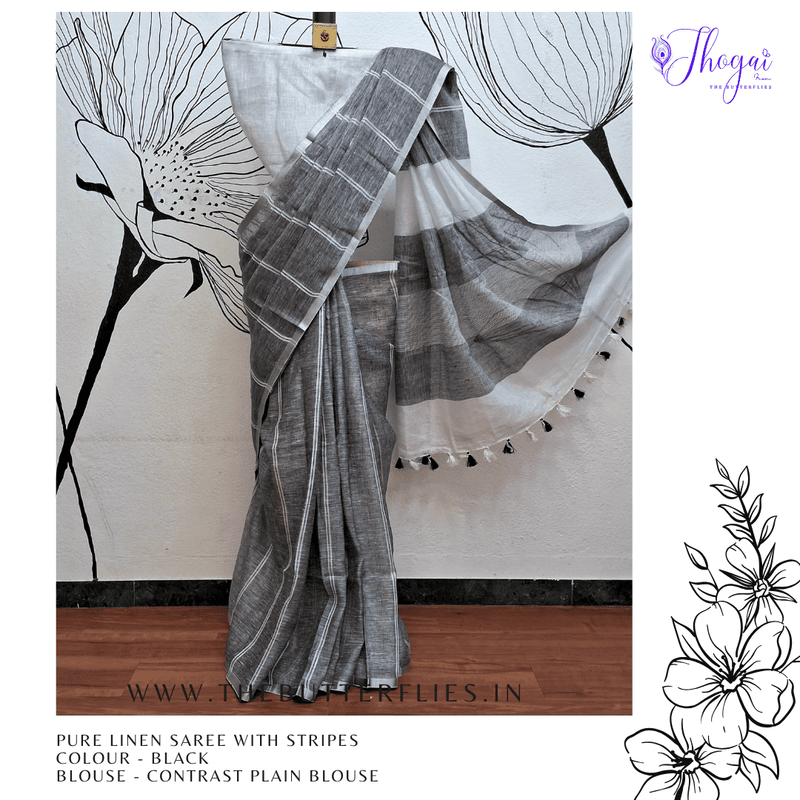 PURE LINEN SAREE YBRSLIN23602 PURE LINEN SAREE YBRSLIN23602