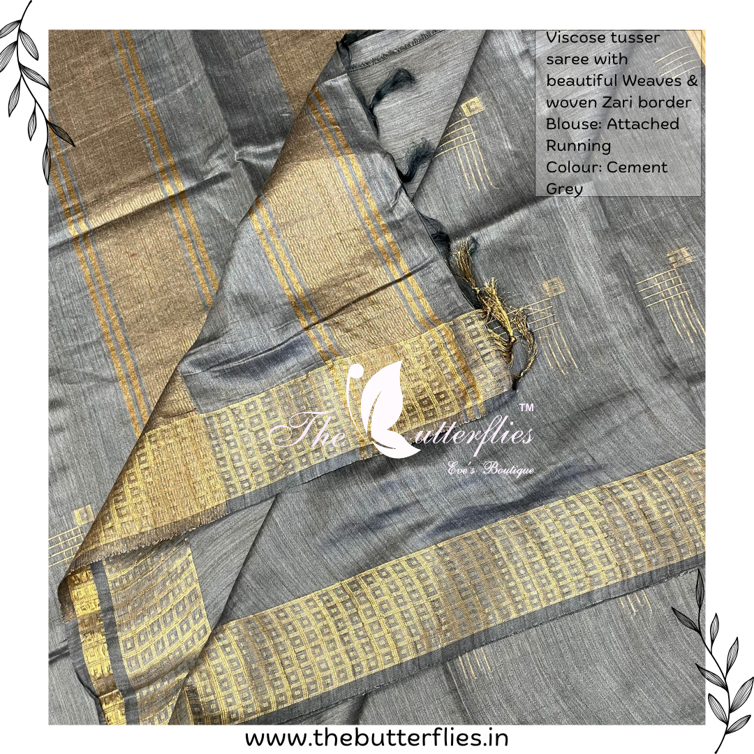 VISCOSE TUSSER SAREE YBRSTUS23382 VISCOSE TUSSER SAREE YBRSTUS23382