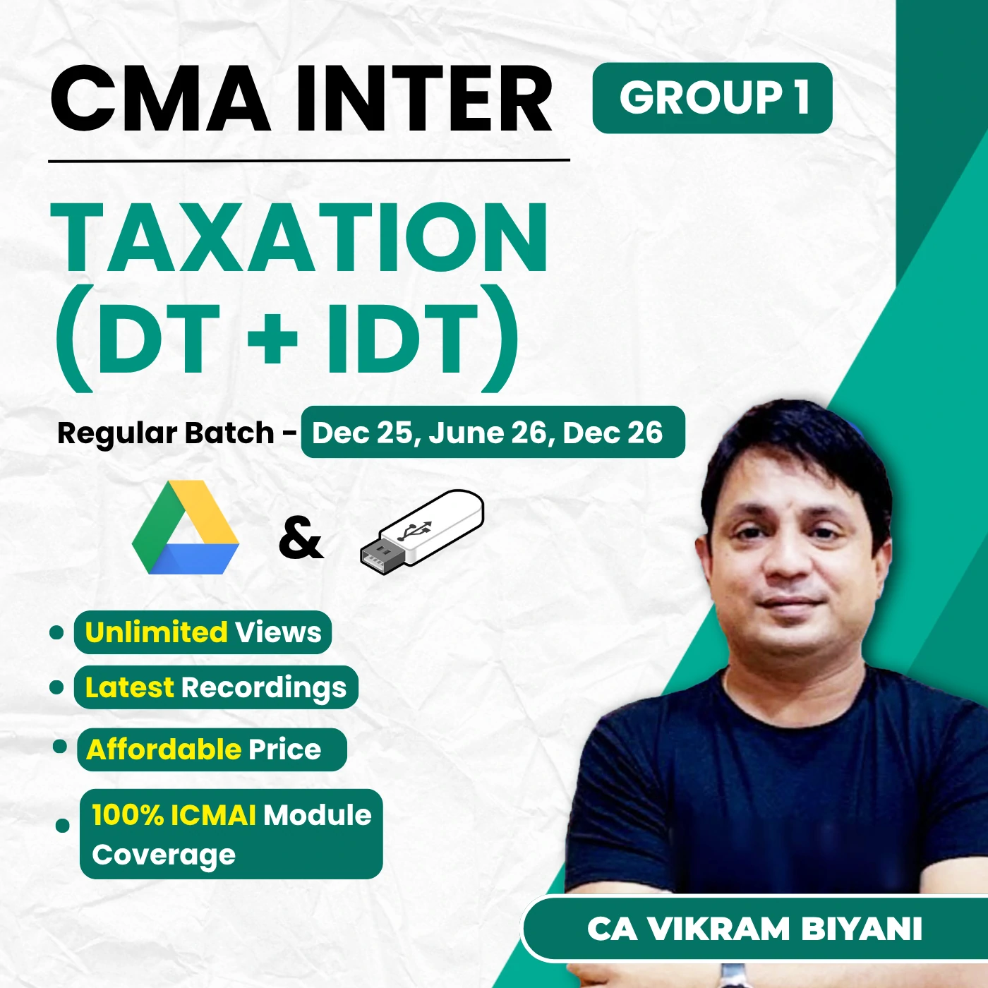 CMA Inter Taxation (Group 1) By CA Vikram Biyani