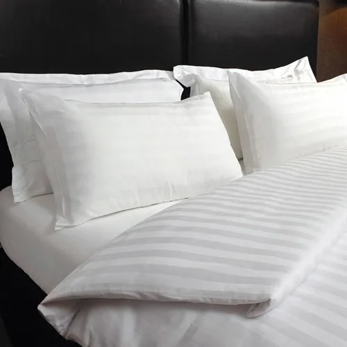 Duvet / Comforter Cover Glace Cotton 210 TC - Striped - White