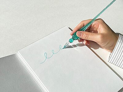Jacques Herbin Twisted Glass Pen, 18cm