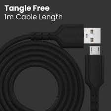 Portronics Konnect Core Micro USB Cable Tangle-Free with 3A Rapid Charging & 480mbps Data Transmission, 1 Meter Length(Black) Portronics Konnect Core Micro USB Cable Tangle-Free with 3A Rapid Charging & 480mbps Data Transmission, 1 Meter Length(Black)
