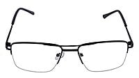 Unisex Half Rimmed Large Rectangular Spectacle Frame. Black Frame Unisex Half Rimmed Large Rectangular Spectacle Frame. Black Frame